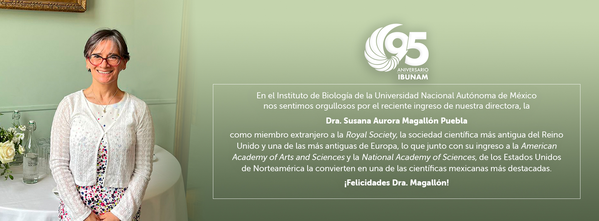 Dra. Susana Magallón ingresa a la Royal Society - Instituto de Biología, UNAM