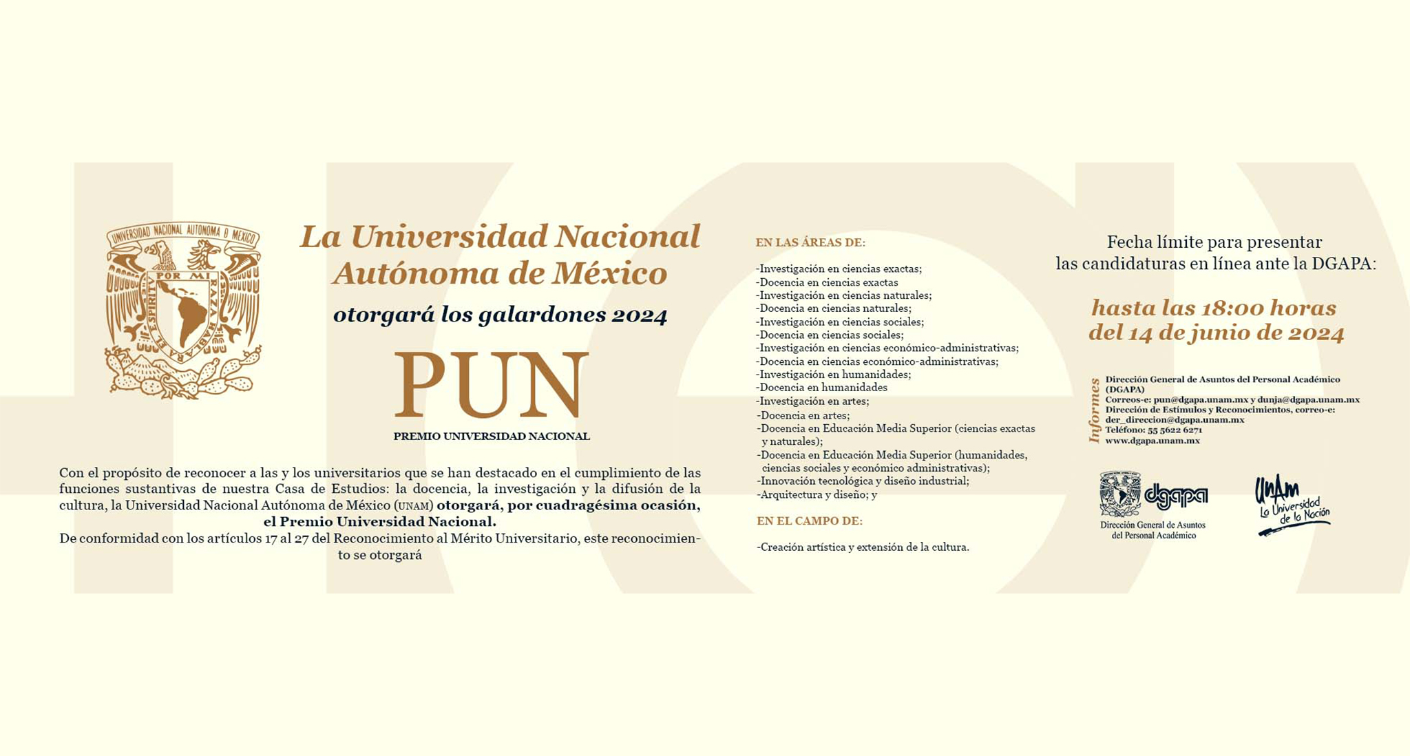 Premio Universidad Nacional y Reconocimiento Distinción Universidad Nacional para Jóvenes Académicos, 2024
